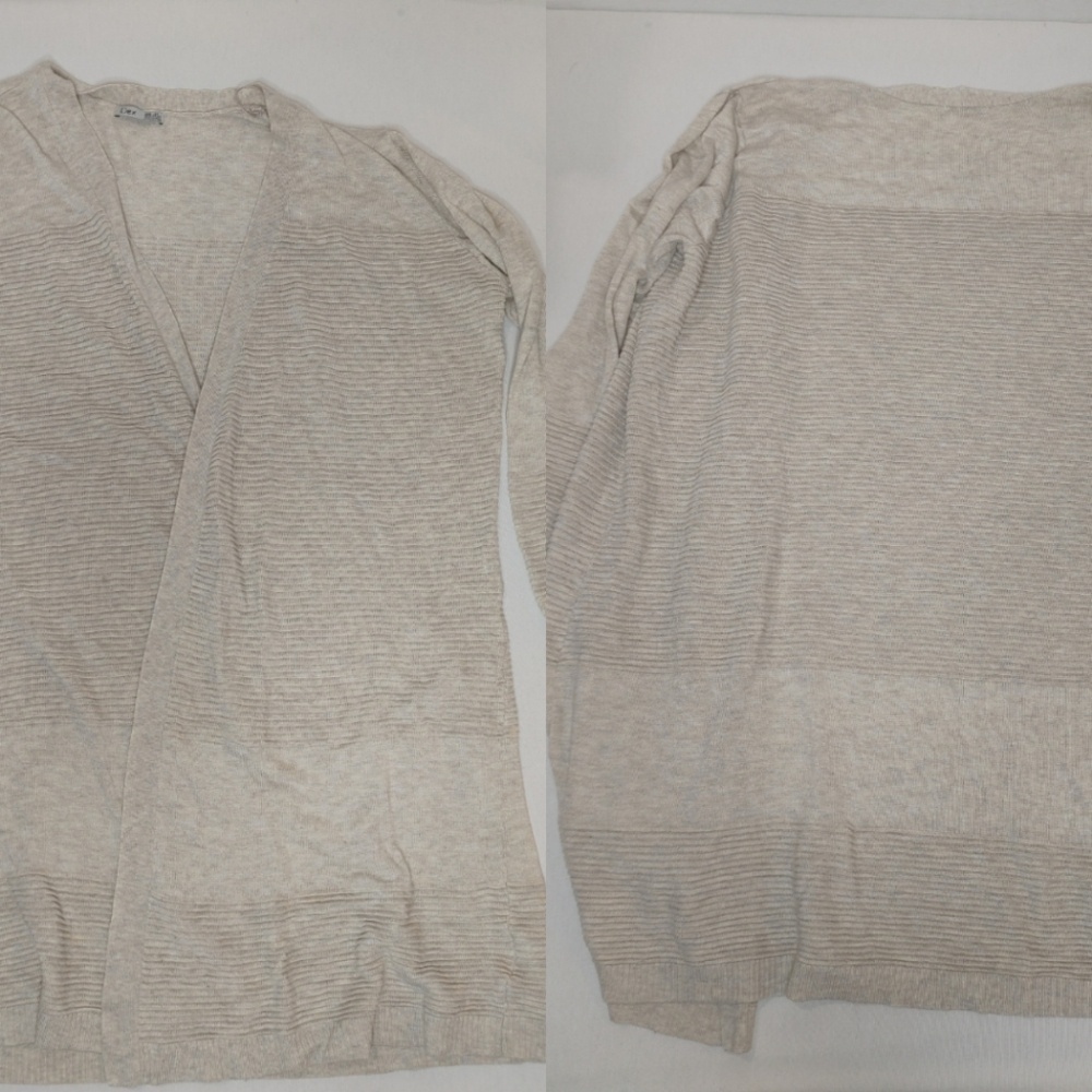 Dex Open Front Longline Cardigan‎ Sweater Marled Oatmeal Cream Tan Size 3X